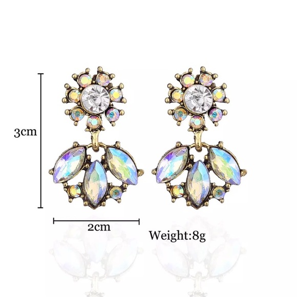 NEW!💙💎VINTAGE RHINESTONE EARRINGS!💎💙GOLD LOOK! - Picture 6 of 8